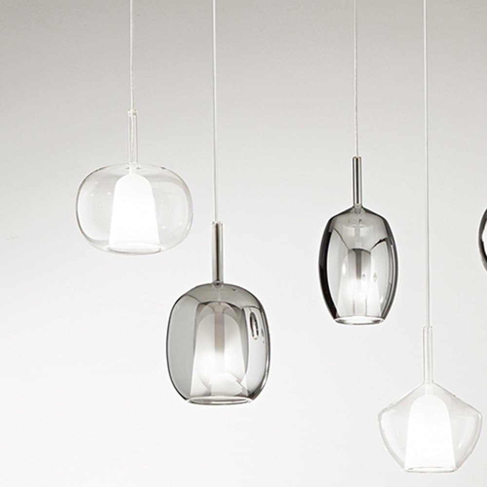 Vetro Borosilicato Contemporaneo Rain Trasparente D22,5 Senza Rosone in Lampade a sospensione LuceArt - Montecorvino Pugliano, commercioVirtuoso.it