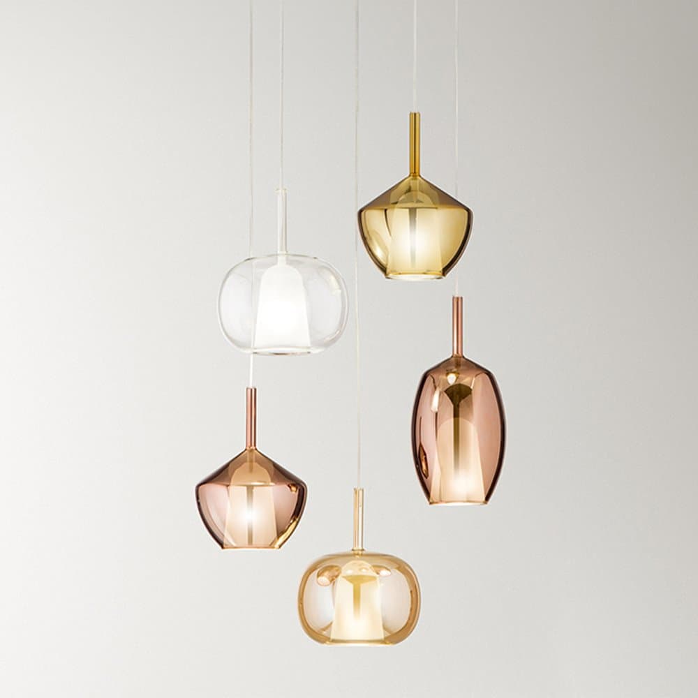 Vetro Borosilicato Contemporaneo Rain Rame Specchiato D20 Senza Rosone in Lampade a sospensione LuceArt - Montecorvino Pugliano, commercioVirtuoso.it