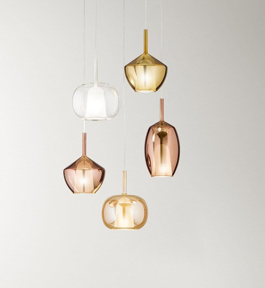 Vetro Borosilicato Contemporaneo Rain Rame Specchiato D17 Senza Rosone in Paralumi LuceArt - Montecorvino Pugliano, commercioVirtuoso.it