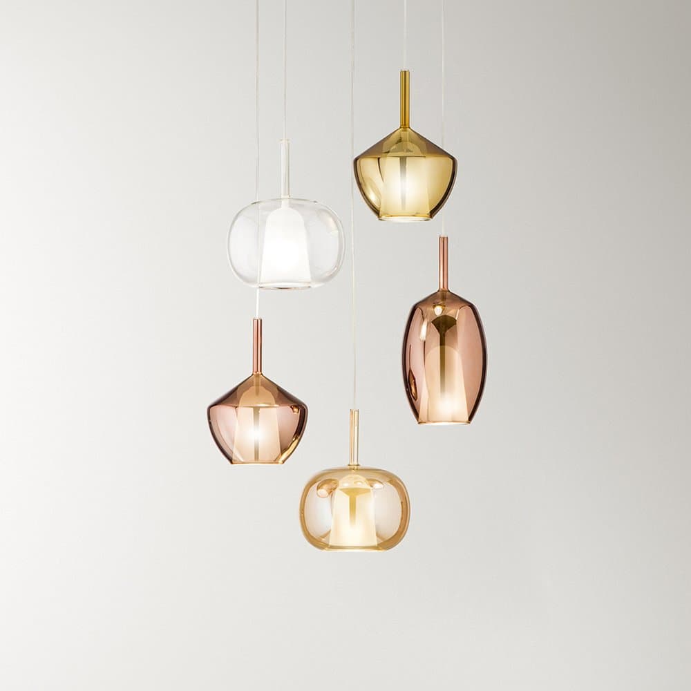 Vetro Borosilicato Contemporaneo Rain Rame Specchiato D17 Senza Rosone in Paralumi LuceArt - Montecorvino Pugliano, commercioVirtuoso.it