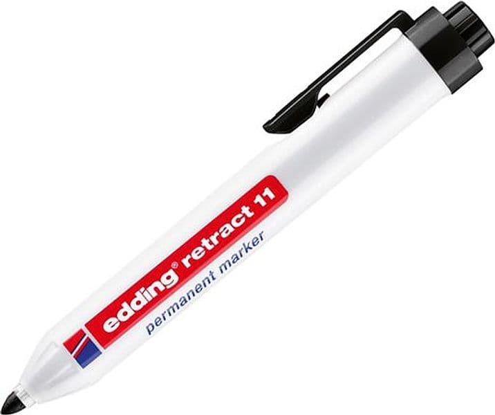 Marcatore Permanente 11 Retract Punta Conica Nero Edding