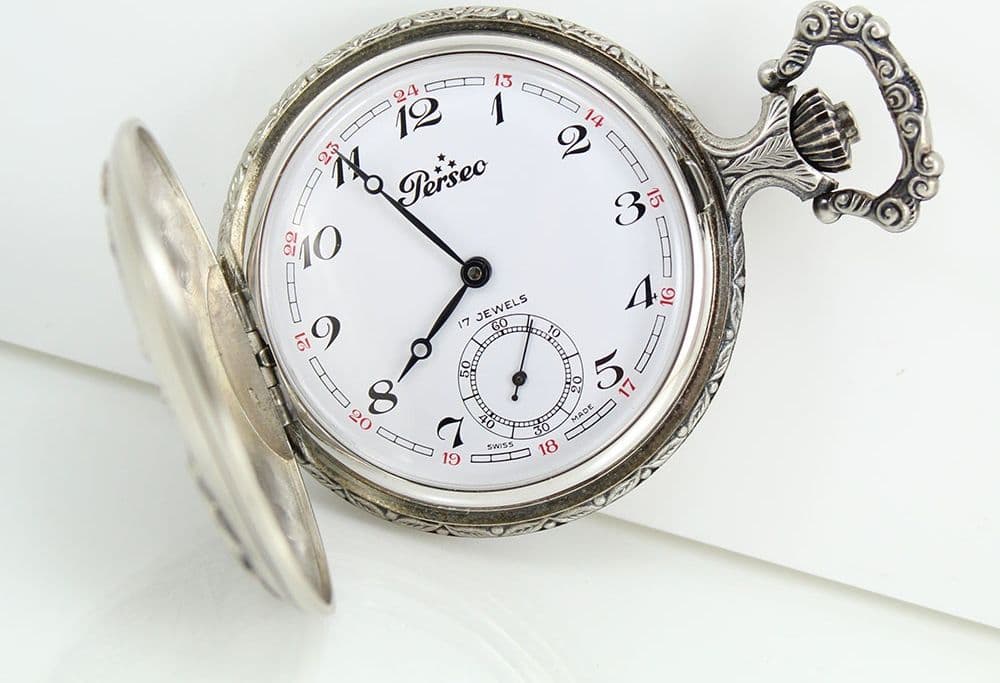 Orologio da tasca Perseo savonette meccanico carica manuale contadino in Orologi da tasca Gioielleria Saba - Dolianova, commercioVirtuoso.it