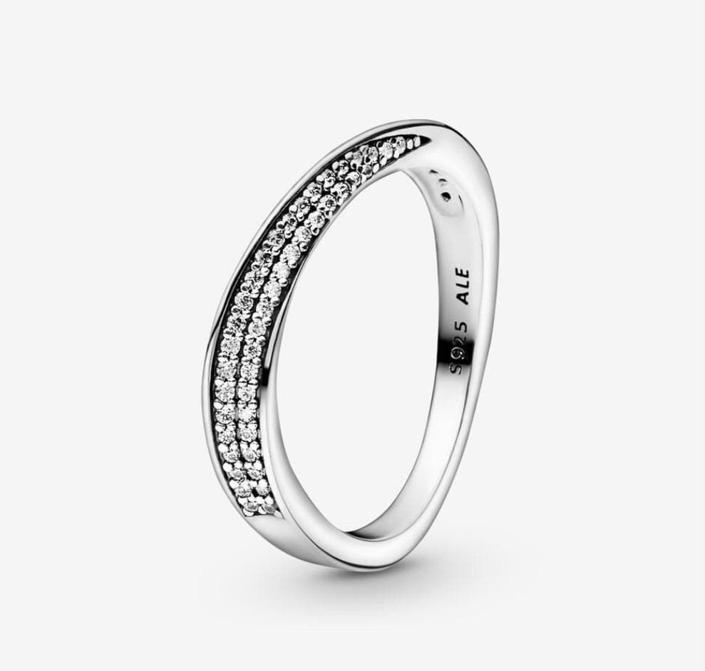 Pandora Anello Onda con pavé