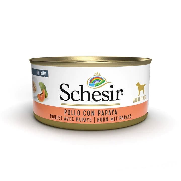 Schesir Jelly Adult Pollo con Papaya Scatoletta per Cani Adulti 150gr in Umido 101 Market - Poggibonsi, commercioVirtuoso.it