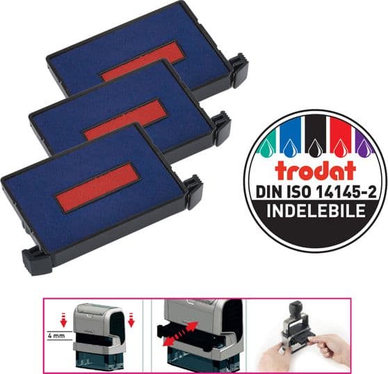 Blister da 3 tamponi 6/4750-2 rosso-blu Trodat