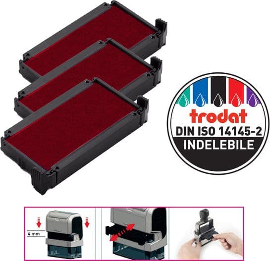 Blister da 3 tamponi 6/4910 rosso Trodat