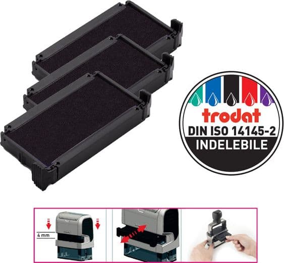 Blister da 3 tamponi 6/4910 nero Trodat