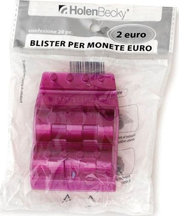 Blister 20 Portamonete in PVC 2euro viola