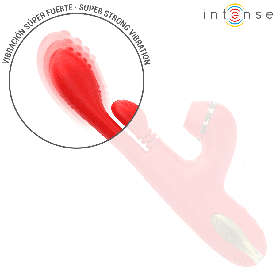 Stimolatore Del CLITORIDE Multifunzione 4 Testine intercambiabili Rosso INTENSE KATY