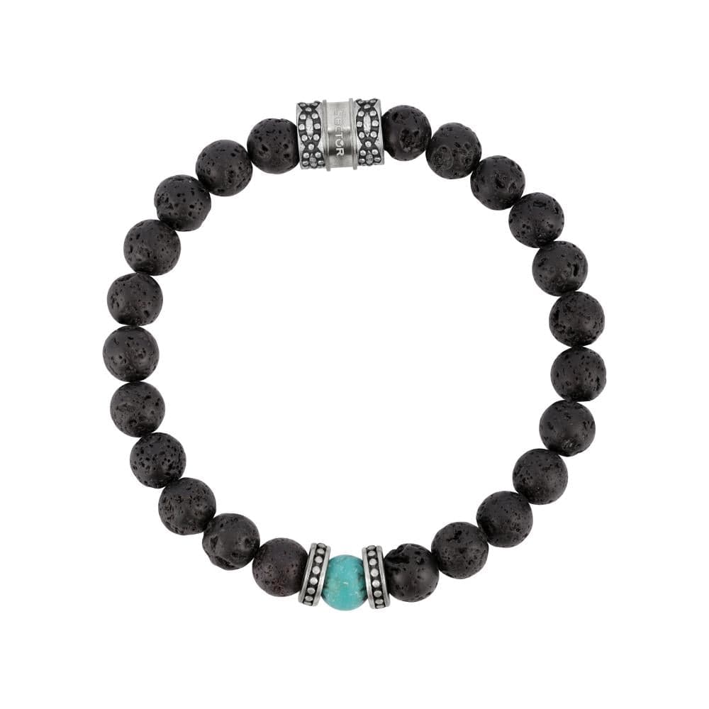 Bracciale SECTOR uomo Rude turquoise e lavic stone