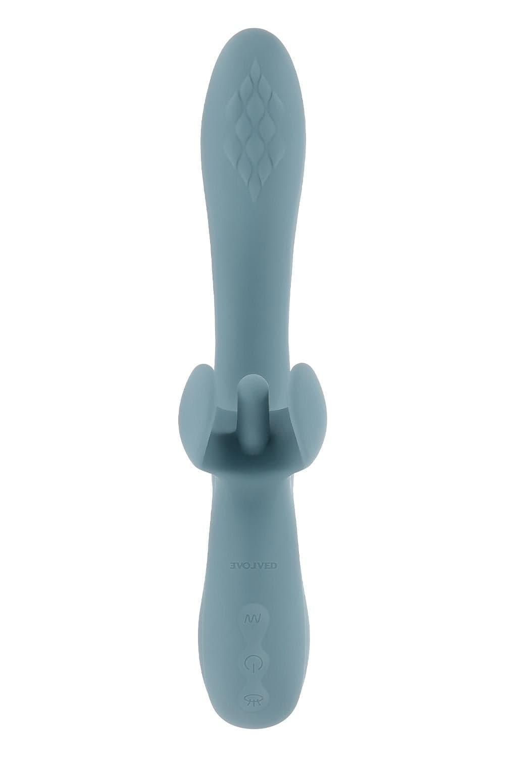 Vibratore Rabbit grande con stimolatore clitoride movimento indipendente 5 x EVOLVED RABBIT VIBRATOR TAKE YOUR FLICK BLUE in prodotto Erosdom - Palmi, commercioVirtuoso.it