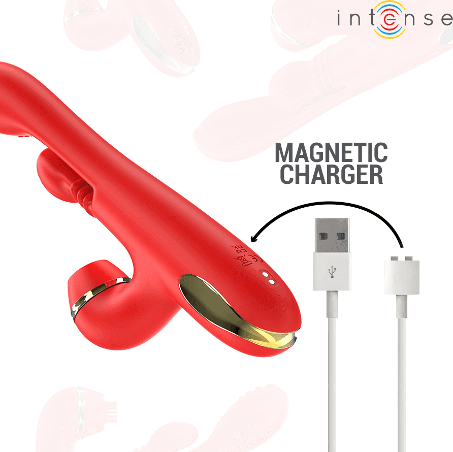INTENSE - KATY STIMOLATORE CLITORIDEO MULTIFUNZIONE 4 TESTINE INTERCAMBIABILI ROSSO in Vibratori Lay-on Desideria Shop - Latina, commercioVirtuoso.it