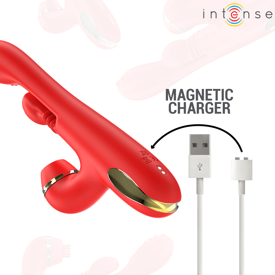 INTENSE - KATY STIMOLATORE CLITORIDEO MULTIFUNZIONE 4 TESTINE INTERCAMBIABILI ROSSO in Vibratori Lay-on Desideria Shop - Latina, commercioVirtuoso.it