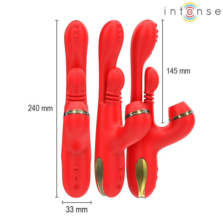 INTENSE - KATY STIMOLATORE CLITORIDEO MULTIFUNZIONE 4 TESTINE INTERCAMBIABILI ROSSO in Vibratori Lay-on Desideria Shop - Latina, commercioVirtuoso.it