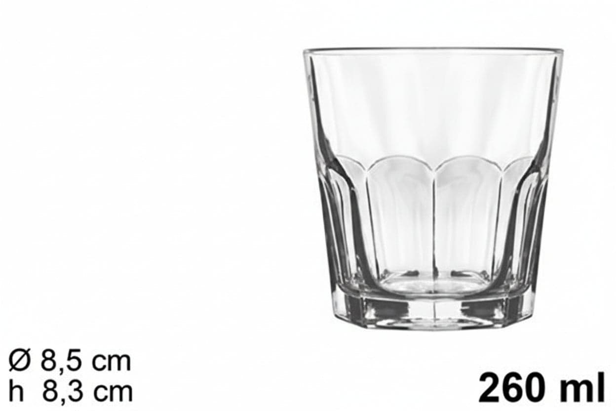 Pack 6 Bicchieri Acqua in Vetro Casablanca 260ml