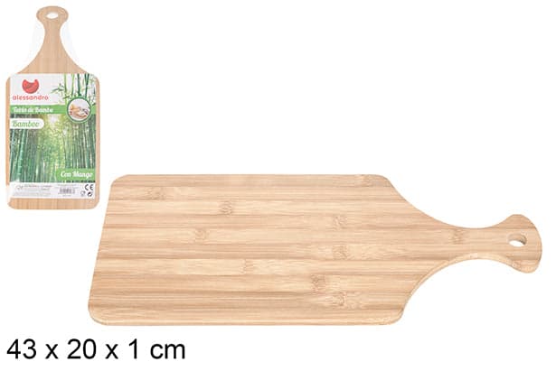 Tagliere Multifunzione in Bambù con Manico 43x20cm