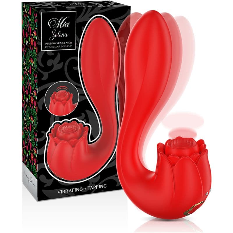 MIA succhia clitoride in silicone rosso vibratore tapping pulsante impermeabile USB in prodotto Kondorama - Martinsicuro, commercioVirtuoso.it