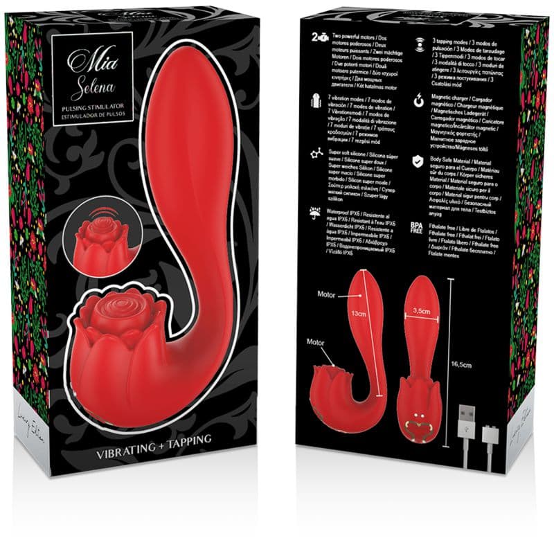 MIA succhia clitoride in silicone rosso vibratore tapping pulsante impermeabile USB in prodotto Kondorama - Martinsicuro, commercioVirtuoso.it