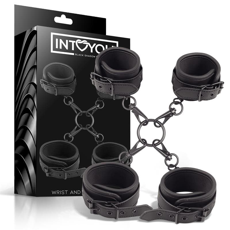 INTOYOU manette caviglie e polsi fetish BDSM in morbido neoprene nero senza nichel in Set Kondorama - Martinsicuro, commercioVirtuoso.it