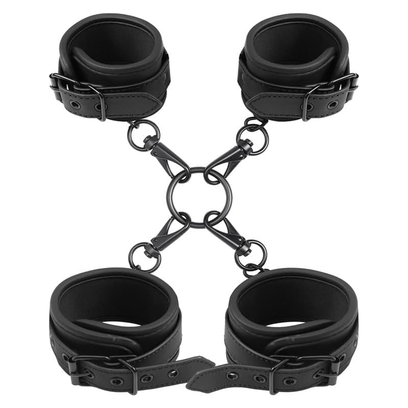 INTOYOU manette caviglie e polsi fetish BDSM in morbido neoprene nero senza nichel in Set Kondorama - Martinsicuro, commercioVirtuoso.it