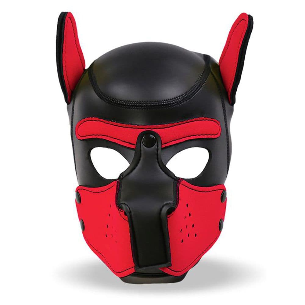 INTOYOU BDSM LINE HOUND DOG MASCHERA CANE FETISH IN NEOPRENE NERO CON MUSO RIMOVIBILE E INSERTI ROSSI in Maschere Kondorama - Martinsicuro, commercioVirtuoso.it