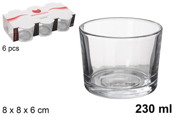 Pack da 6 Bicchieri di Vetro per il Sidro 250ml in Calici da acqua Save The Money - Rimini, commercioVirtuoso.it