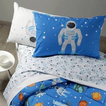 Lenzuola Spazio ! Caleffi Kids - Design Astronomico in Puro Cotone