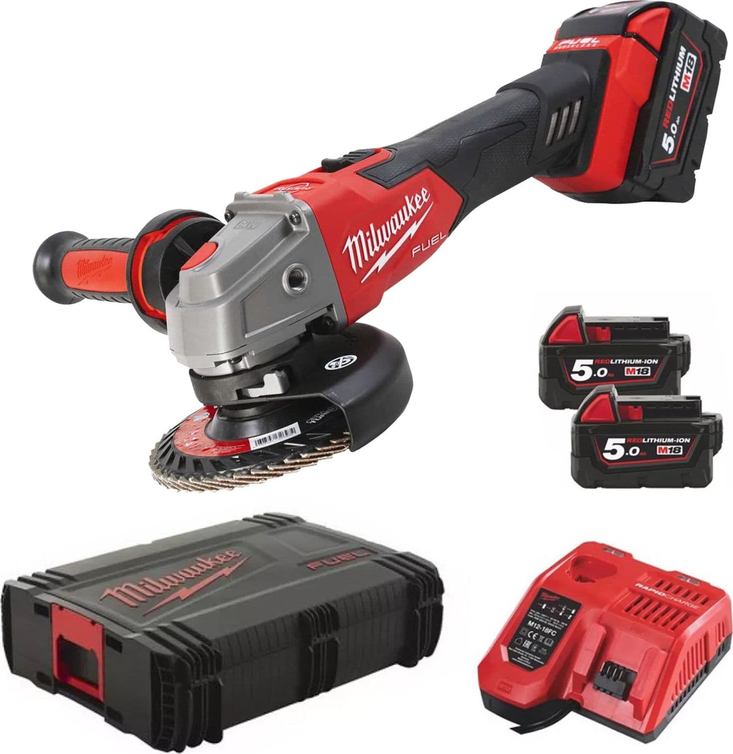 SMERIGLIATRICE BATTERIA 18V M18 FSAG125XB-502X 'MILWAUKEE' in prodotto Busolin - Venezia, commercioVirtuoso.it