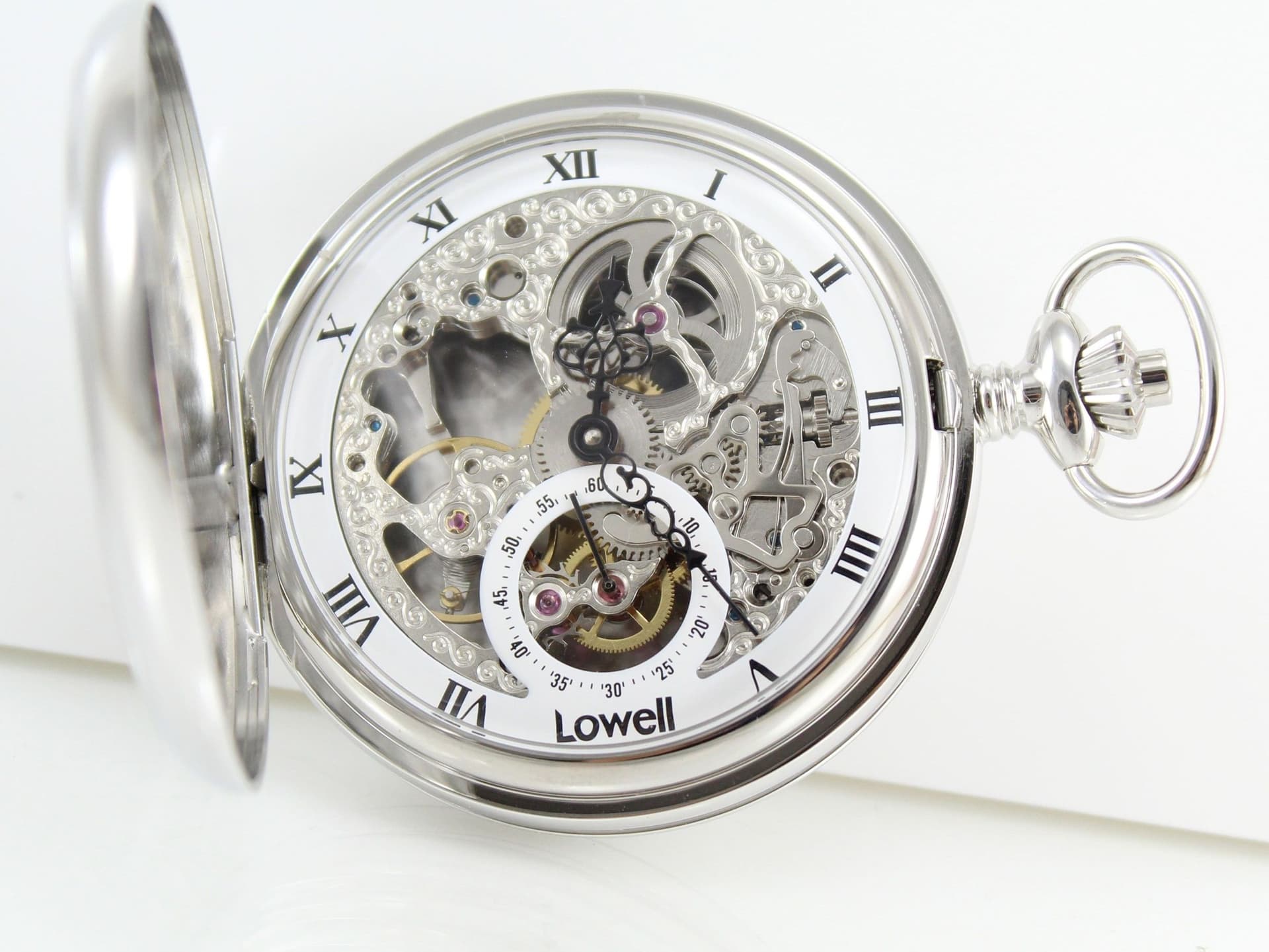 Orologio da tasca carica manuale Lowell con movimento a vista