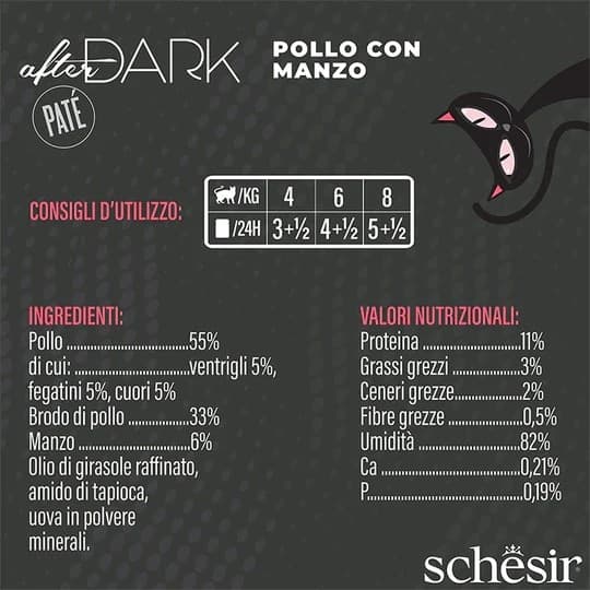 Schesir After Dark Pollo con Manzo Scatoletta per Gatti Adulti 80gr in Secco 101 Market - Poggibonsi, commercioVirtuoso.it