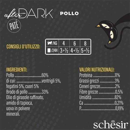 Schesir After Dark Pollo Scatoletta per Gatti Adulti 80gr in Secco 101 Market - Poggibonsi, commercioVirtuoso.it