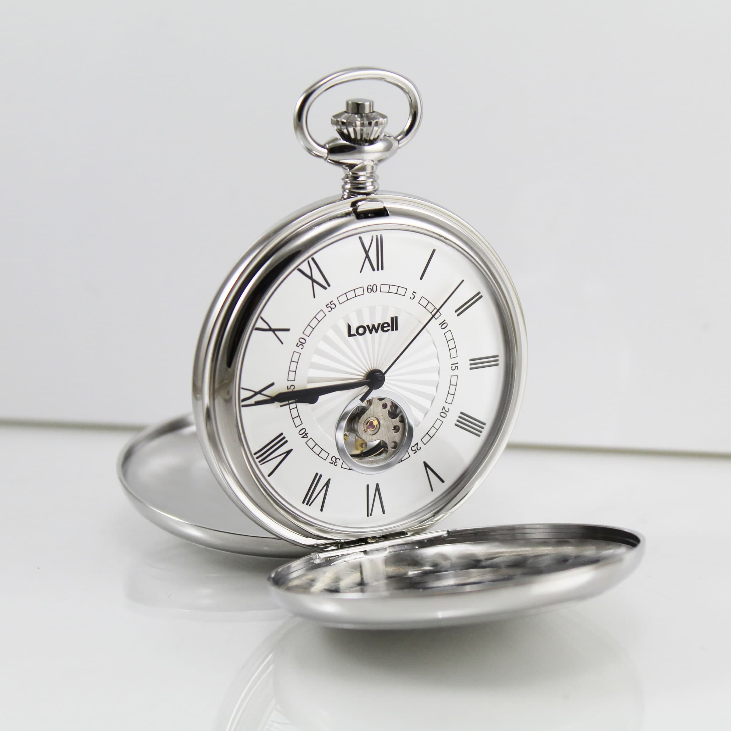 Orologio da tasca carica manuale Lowell con movimento a vista PO8131 in Orologi da tasca Gioielleria Saba - Dolianova, commercioVirtuoso.it