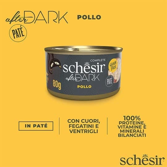 Schesir After Dark Pollo Scatoletta per Gatti Adulti 80gr in Secco 101 Market - Poggibonsi, commercioVirtuoso.it