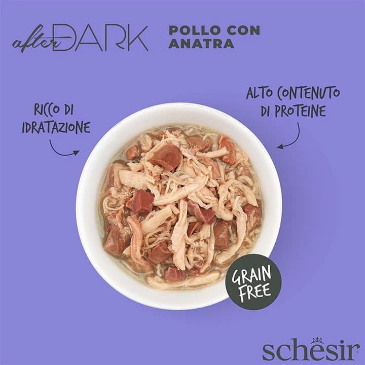 Schesir After Dark Pollo con Anatra Scatoletta per Gatti Adulti 80gr in Secco 101 Market - Poggibonsi, commercioVirtuoso.it