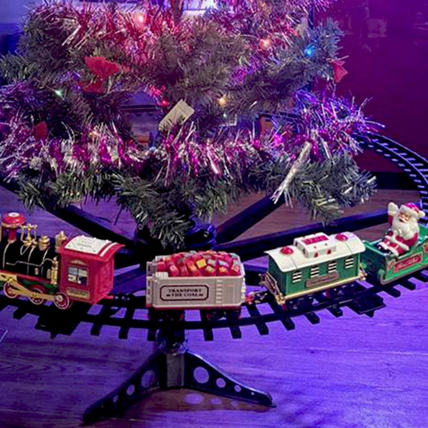 Trenino di Babbo Natale con Supporto per Centro Albero Luci e Suoni 89cm in Treni e veicoli su rotaia Danyx - Casoria, commercioVirtuoso.it