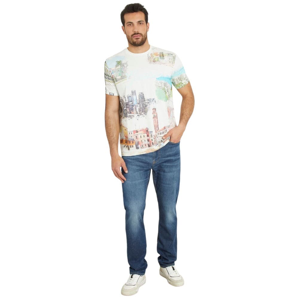 Guess t-shirt bianca con stampa Riviera M4GI54 K9RM1 T-shirt Guess