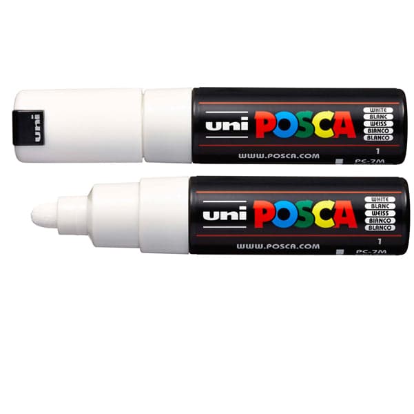 Marcatore Uni Posca Pc7M P.Large 4,5-5,5Mm Bianco Uni Mitsubishi