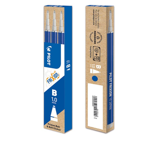 Set 3 Refill Sfera Frixionball Clicker 1.0Mm Blu Pilot