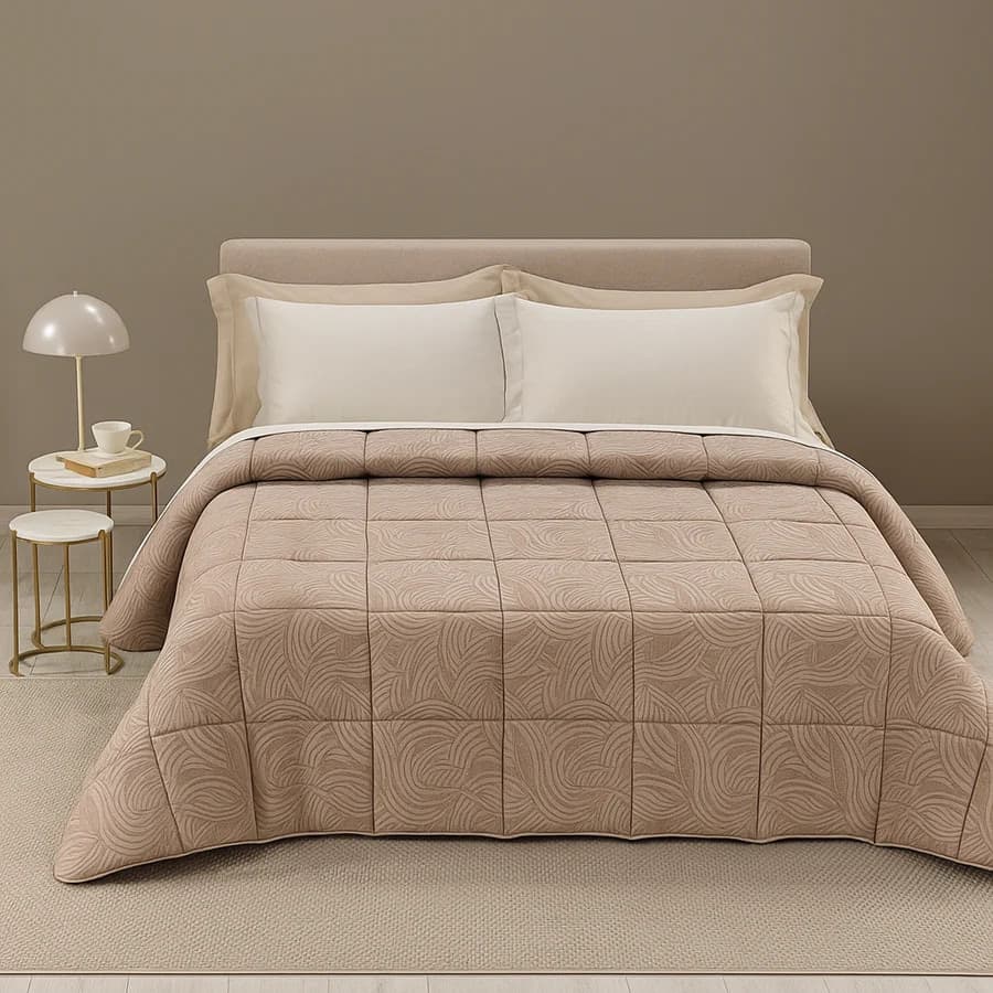 Trapunta Damascata Apollo ! Caleffi: Raso Jacquard, Lusso e Calore per il Tuo Letto - 6