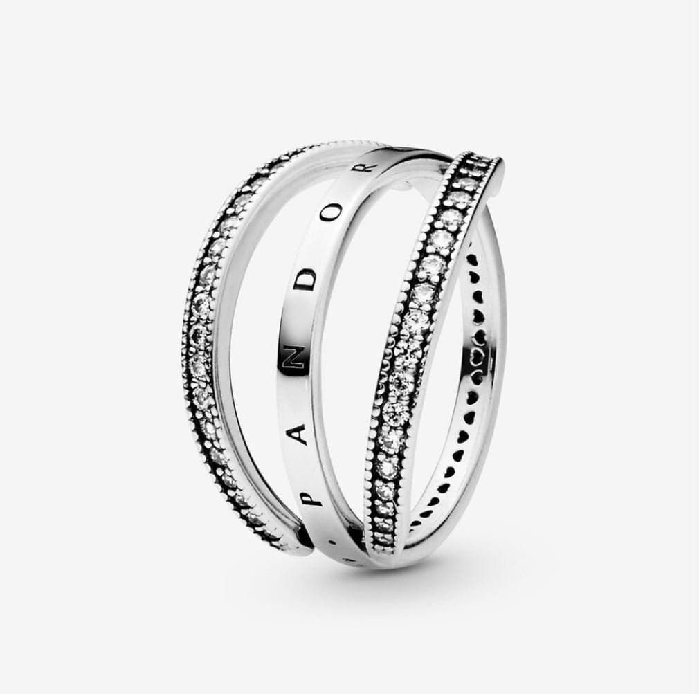Pandora anello cuori e logo Pandora