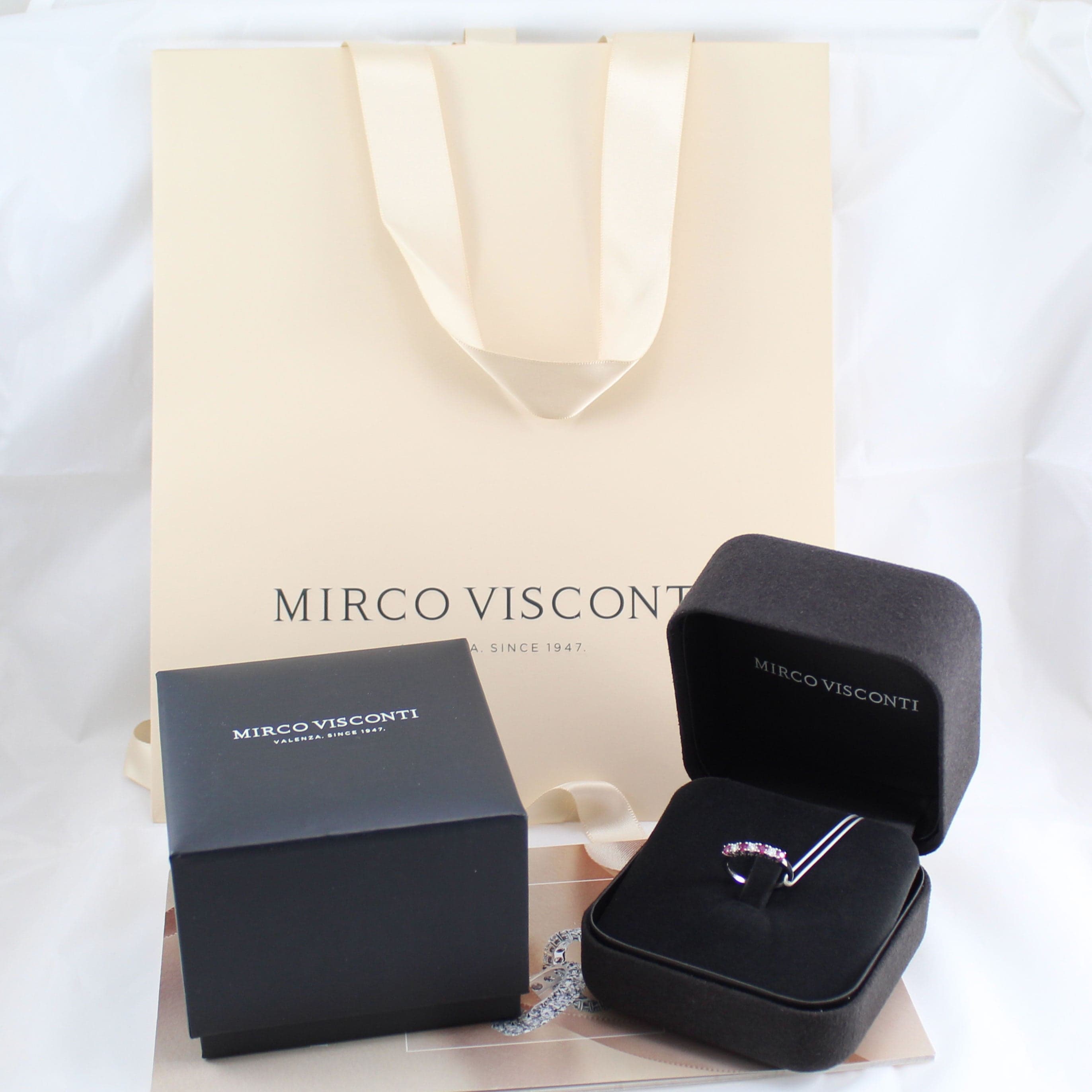 Anello donna riviera 7 pietre Mirco Visconti oro rubini e diamanti in Anelli Gioielleria Saba - Dolianova, commercioVirtuoso.it