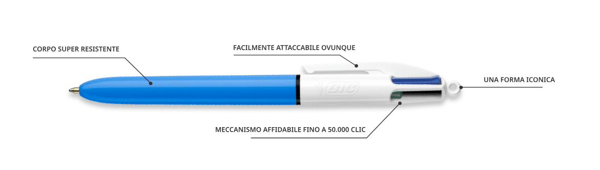 Bic - Penna a sfera a scatto multifunzione 4 Colori - Conf.12 in Penne a scatto Cartospedia - Napoli, commercioVirtuoso.it