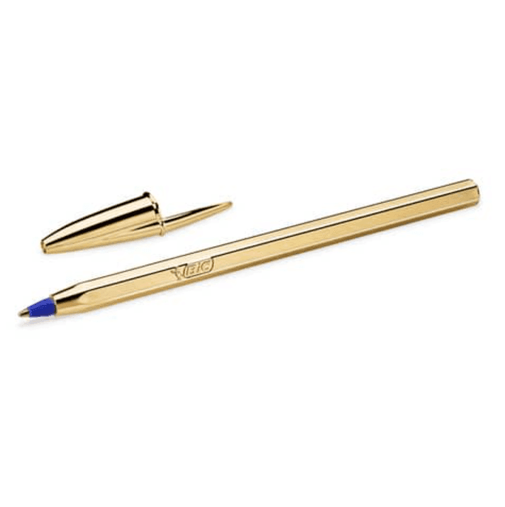Bic - Penna a sfera Cristal Shine Oro 1 mm - Inchiostro Blu