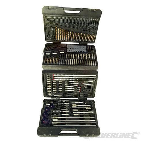 SUPER Set di punte per trapano assortite 204 pezzi acciaio vari usi Silverline
