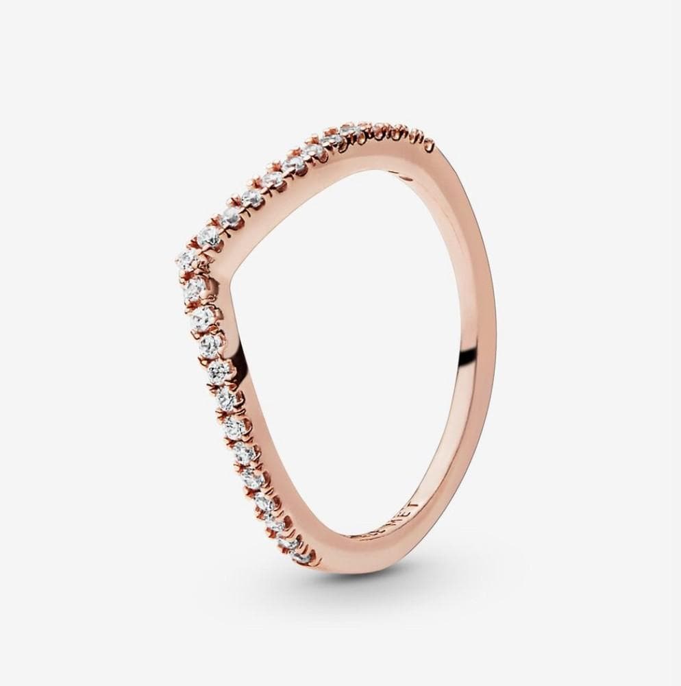 Pandora anello a V scintillante rosè