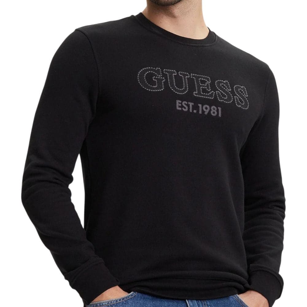 Guess felpa nera logo ricamato BEAU M5YQ08KCN01JBLK in Felpe senza cappuccio Prodotti di Classe - Nocera Superiore, commercioVirtuoso.it