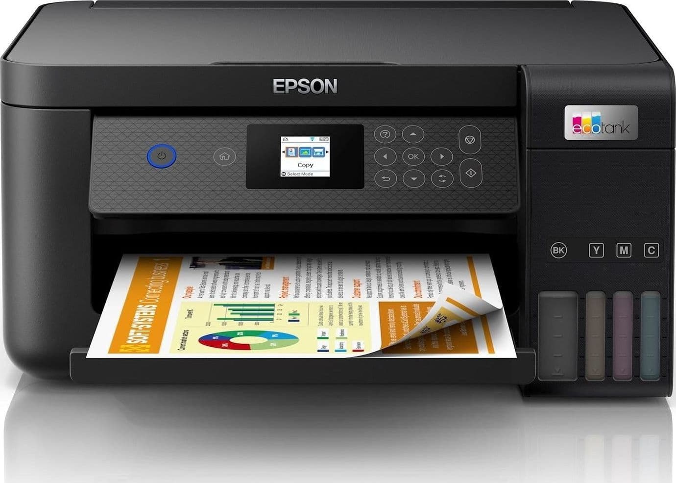 Epson ecotank et-2850 stampante multifunzione inkjet 3-in-1 a4, serbatoi ricaricabili alta capacità, 5 flaconi inclusi pari a 14000pag b/n 5200pag colore, wi-fi direct, usb - C11CJ63405