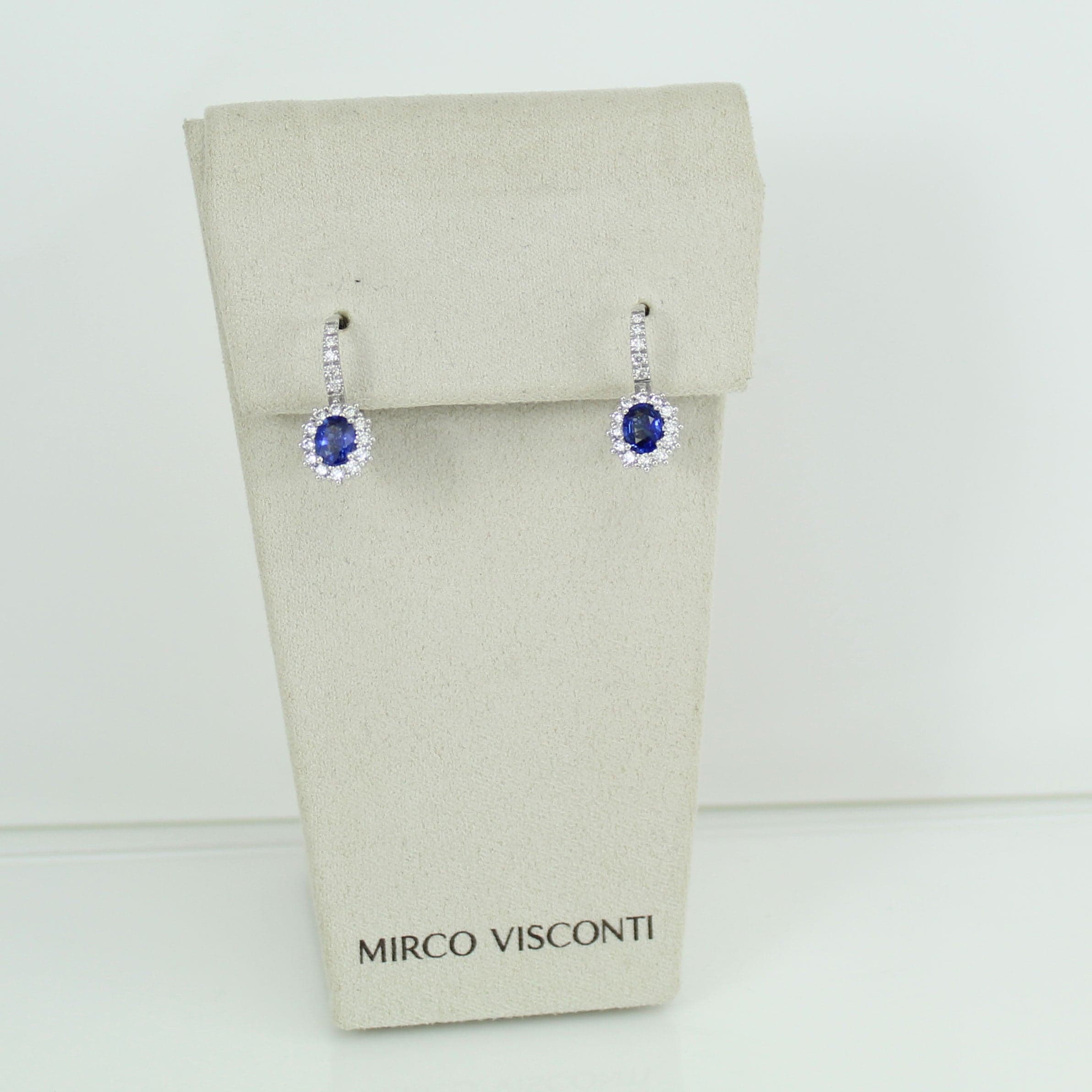 Orecchini donna in oro bianco con zaffiri e diamanti Mirco Visconti in Orecchini Gioielleria Saba - Dolianova, commercioVirtuoso.it