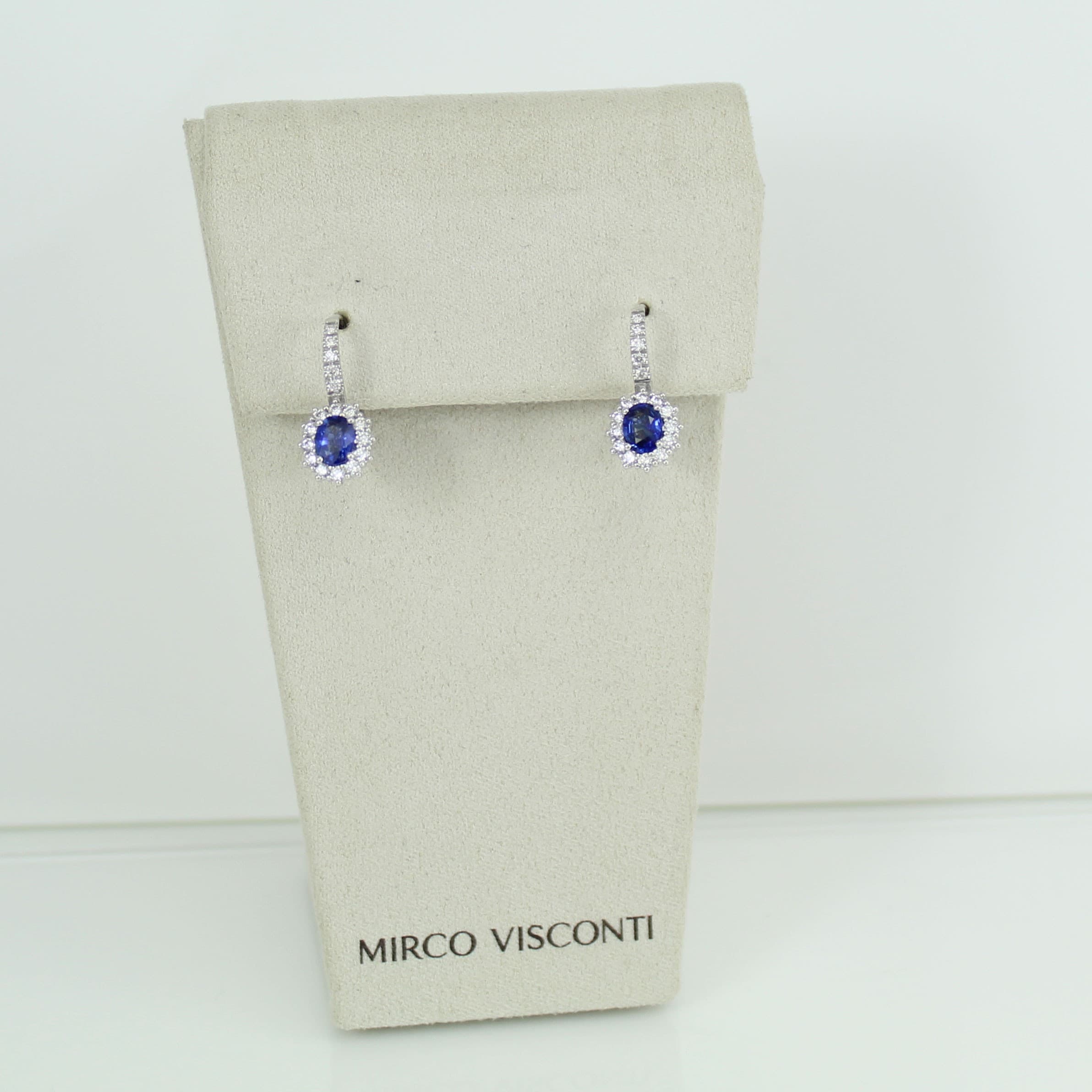 Orecchini donna in oro bianco con zaffiri e diamanti Mirco Visconti in Orecchini Gioielleria Saba - Dolianova, commercioVirtuoso.it
