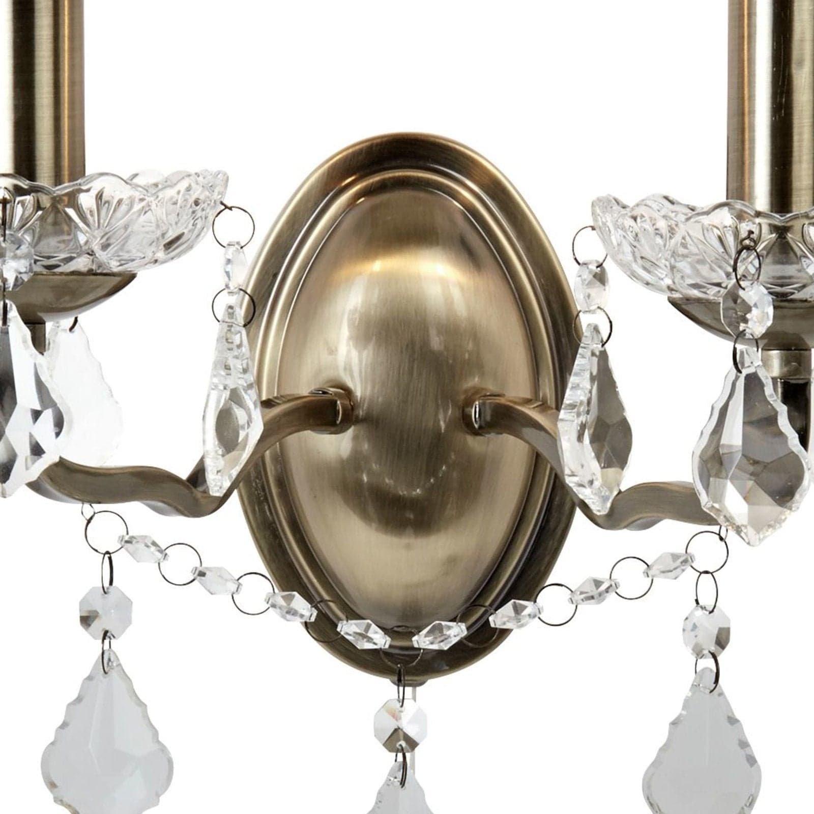 Applique Classica Parigi Acciaio Ottone Vetro Trasparente 2 Luci E14 in Applique LuceArt - Montecorvino Pugliano, commercioVirtuoso.it
